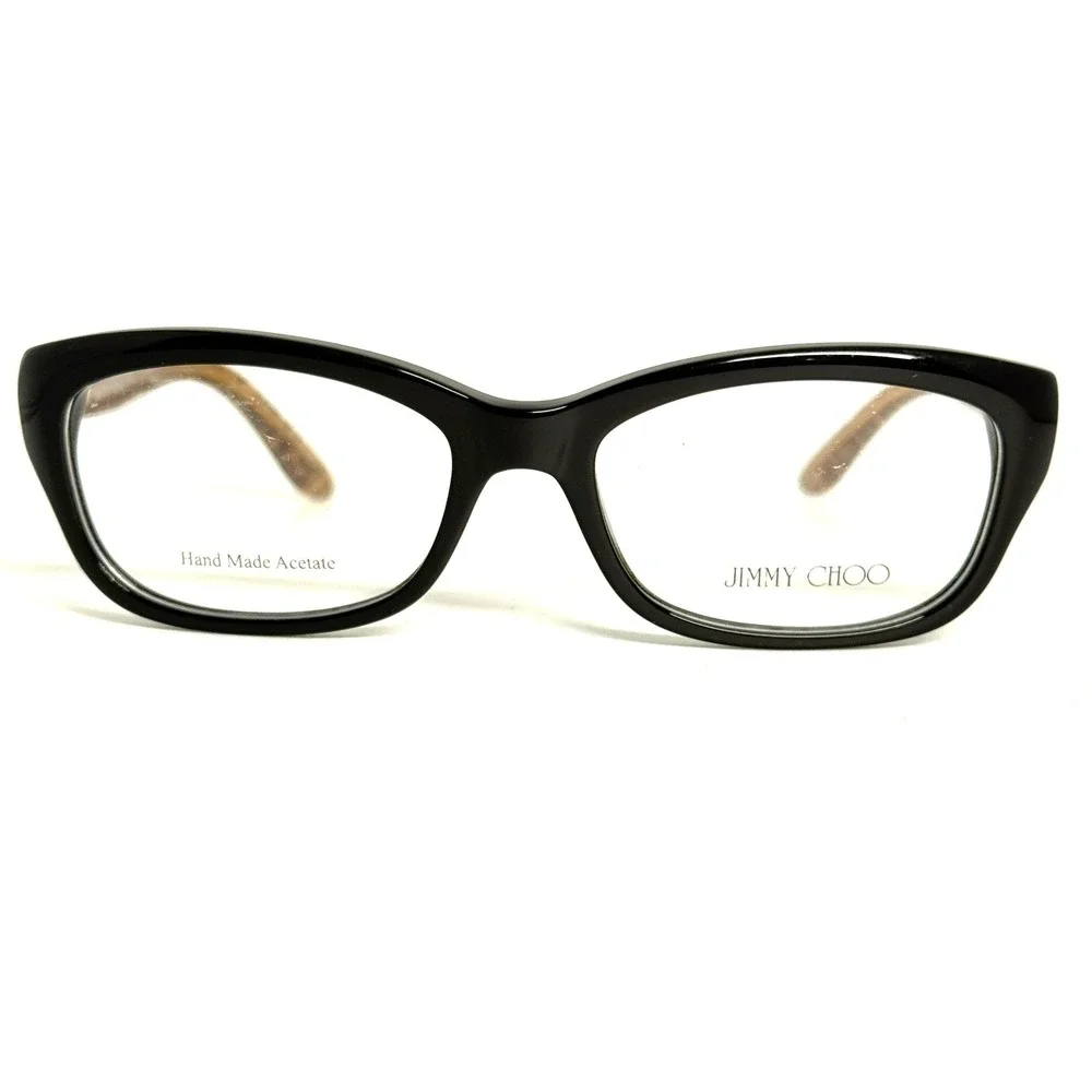 Jimmy Choo JC‎ 82 8T4 140 Black Leopard Print Eyeglass Frames Hand Made Acetate